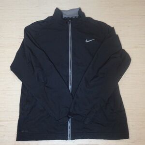 Nike Dri-Fit Black Full-Zip Track Jacket Men’s Large Running Training